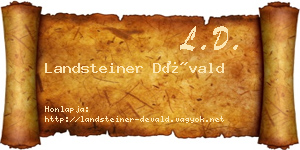 Landsteiner Dévald névjegykártya